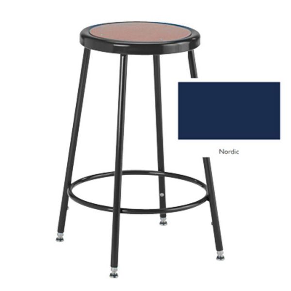 Picture of Stool, Uphlstrd, Adj Leg 24"-32" Drk Gry Vinyl/Frm: Nordic