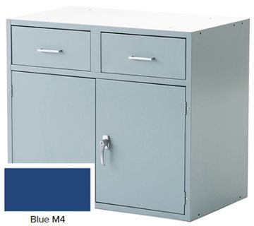 Picture of Cabinet Base, 2 Drawer, 1 Dbl Door Blue M4, w/Lock