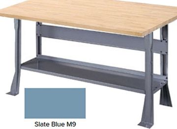 Picture of Bench, S Blue M9 Legs, Maple Top 5'Wx30"Dx1-3/4"H