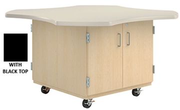 Picture of Workbench, Mobile, 2 Dr, Black Lam Top 60"Wx60"Dx30"H