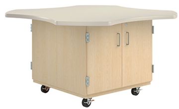 Picture of Workbench, Mobile, 2 Dr, Almond Lam Top 60"Wx60"Dx30"H