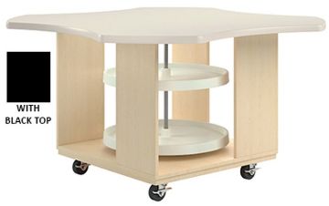 Picture of Workbench, Mobile, Lazy Susan, Black Lam Top 60"Wx60"Dx30"H