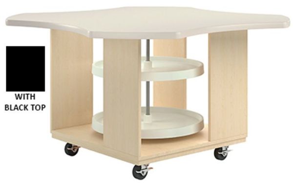Picture of Workbench, Mobile, Lazy Susan, Black Lam Top 60"Wx60"Dx30"H