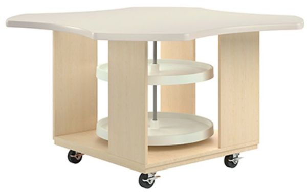 Picture of Workbench, Mobile, Lazy Susan, Almond Lam Top 60"Wx60"Dx30"H
