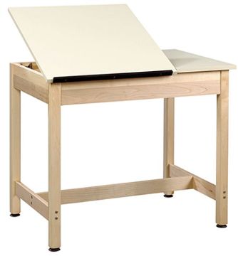 Picture of Table, Drafting, 24"Wx24"D adj surface 12"Wx24"D Fixed Top x 30"H