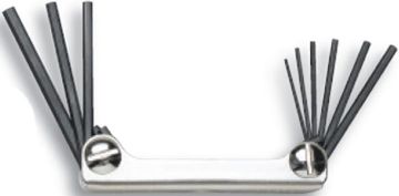Picture of Hex Key Fractional Set, Folding 9 Sizes, .050" - 3/16"