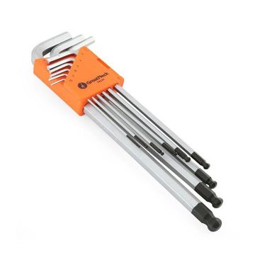 Picture of Hex Key, Ball End, Metric 9 Sizes 1.5-10
