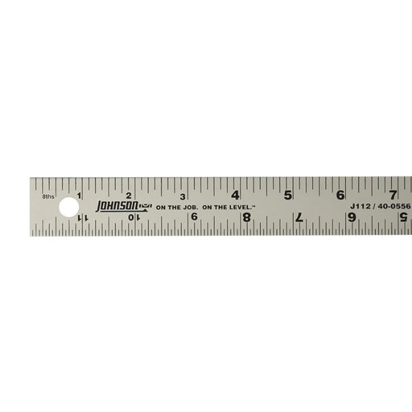 Picture of Rule, Straight Edge, Aluminum 12"Lx1-1/8"W, 8th, 16th Grad