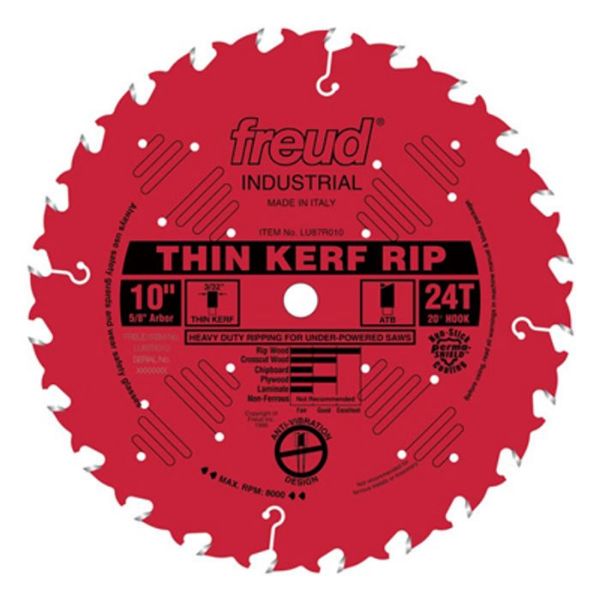 Picture of Blade, Circular Saw, Rip, Carbide, Thin Kerf 10"x5/8"x24T
