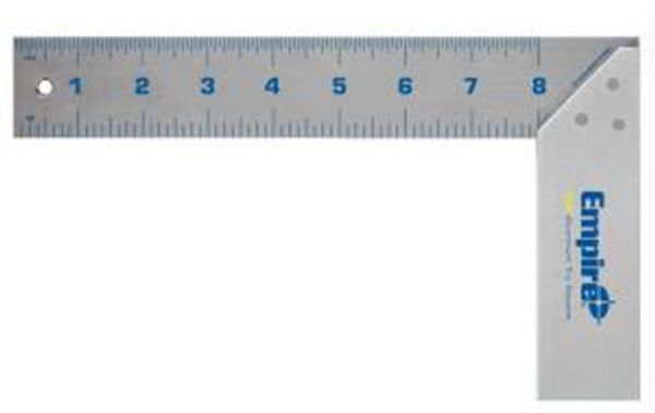 Picture of Square, Try, Heavy Duty, Stainless Steel 8" Blade, 1/8" Graduations
