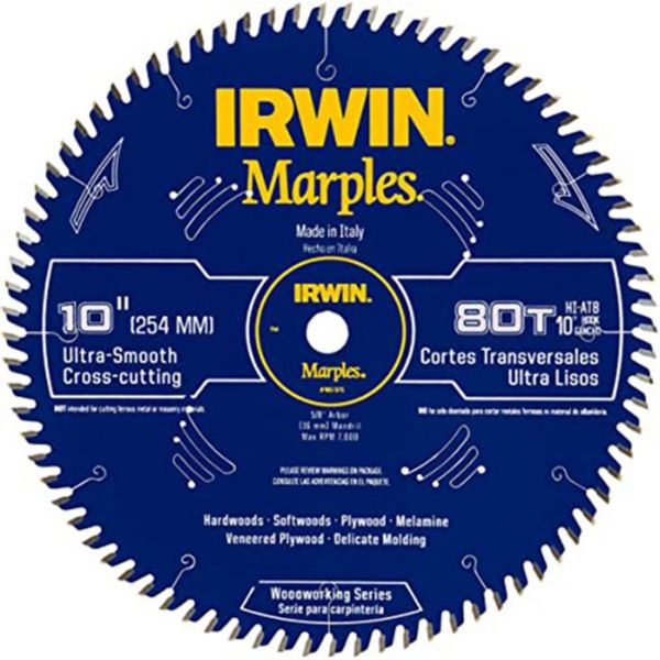Picture of Blade, Circular Saw, Ultra-Smooth, Carbide 10"x5/8"x80T, Thin Kerf