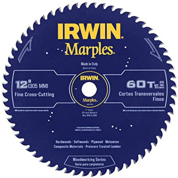 Picture of Blade, Circular Saw, Crosscutting, Carbide 12"x1"x60T, Thin Kerf