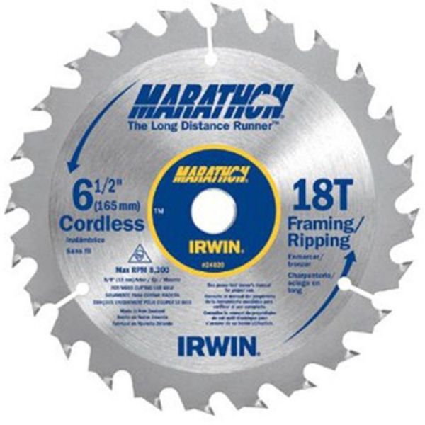 Picture of Blade, Circular Saw, f/Cordless Saws, Carbide 6-1/2"x5/8"x18T
