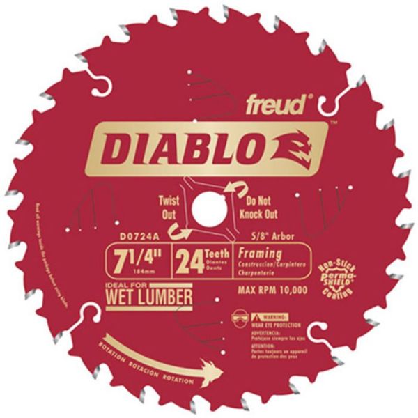 Picture of Blade, Circular Saw, Framing, Carbide 7-1/4"x5/8"x24T