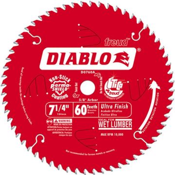 Picture of Blade, Circular Saw, Smooth Finish, Carbide 7-1/4"x5/8"x60T