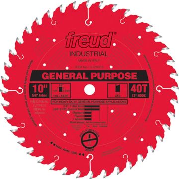 Picture of Blade, Circular Saw, General, Carbide, Full Kerf 10"x5/8"x40T