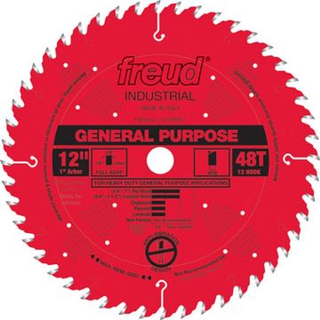 Picture of Blade, Circular Saw, General, Carbide, Full Kerf 12"x1"x48T