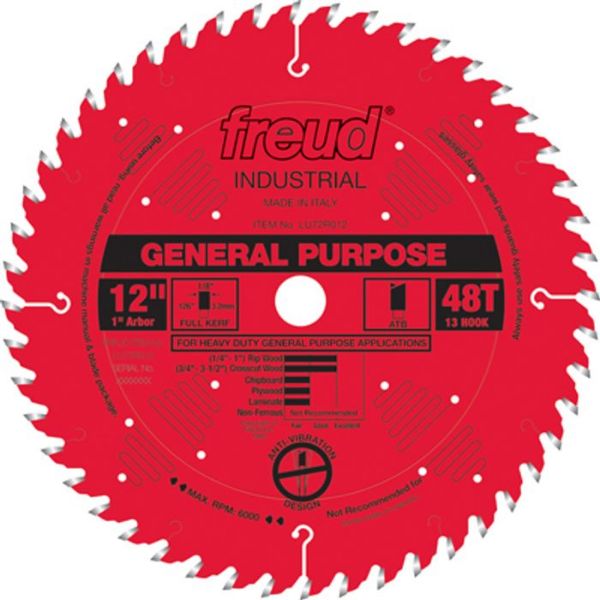 Picture of Blade, Circular Saw, General, Carbide, Full Kerf 12"x1"x48T