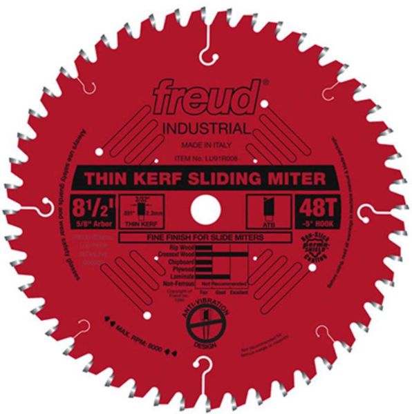 Picture of Blade, Miter Radial Arm, Carbide, Thin Kerf 8-1/2"x5/8"x48T