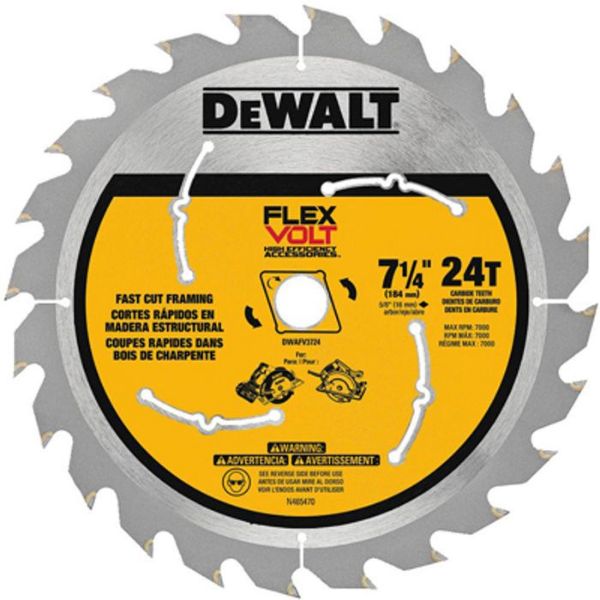 Picture of Blade, Circular Saw, f/Cordless Saws, Carbide 7-1/4"x5/8"x24T