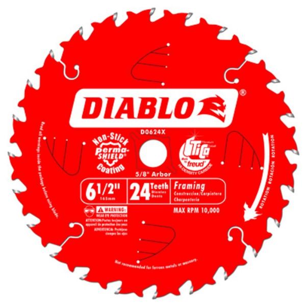 Picture of Blade, Circular Saw, Carbide, f/Cordless Saws 6-1/2"x5/8"x24T