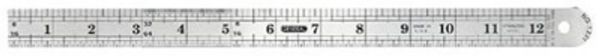 Picture of Rule, Metric, English, Stainless Steel 12"Lx7/8"W, 4 Graduations
