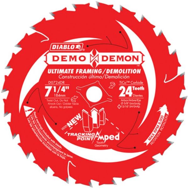 Picture of Blade, Circular Saw, Framing, Demo, Carbide 7-1/4"x5/8"x24T