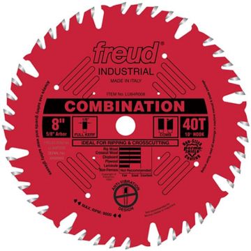 Picture of Blade, Circular Saw, Rip-Cross, Carbide, Full Kerf 8"x5/8"x40T