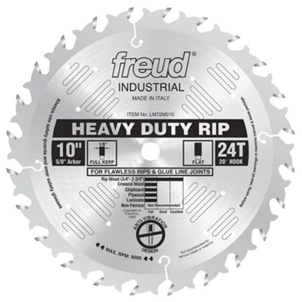 Picture of Blade, Circular Saw, Rip, Carbide, Full Kerf 10"x5/8"x24T