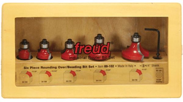 Picture of Router Bit, Carbide Tip, Roundover, Beading, 5pc 1/4" Shank