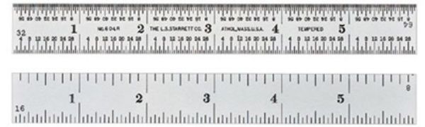 Picture of Rule, Steel 12"Lx1"W, 4 Graduations