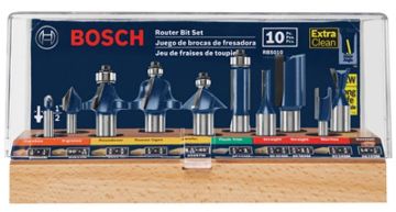 Picture of Router Bit, Carbide, Professional, 10pc 1/4" and 1/2" Shank