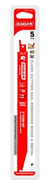 Picture of Blade, Reciprocating, Bi-Metal, Wood Cutting, pkg/5 9"Lx6/12TPIx1"W