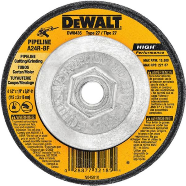 Picture of Wheel, Grinding, Metal Cut, 24 Grit w/Hub 4-1/2"Dx1/8"T, Type 27,5/8"-11