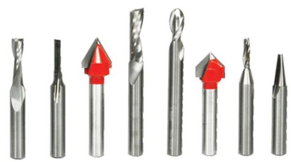 Picture of Router Bit, Carbide Tip , CNC, General Purpose, 8pc 1/4" Shank
