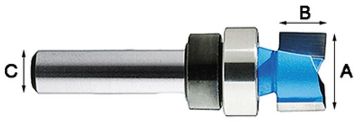 Picture of Router Bit, Carbide Tip, Pattern 1/4" Shank, 1/2" Bearing
