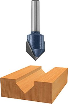 Picture of Router Bit, Carbide Tip, V-Groove 9/16"D, 1/4" Shank