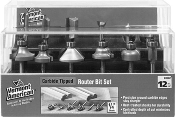 Picture of Router Bit, Carbide, Starter, 12pc 1/4" Shank