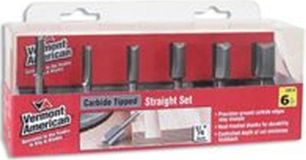 Picture of Router Bit, Carbide, Straight, 6pc 1/4" Shank
