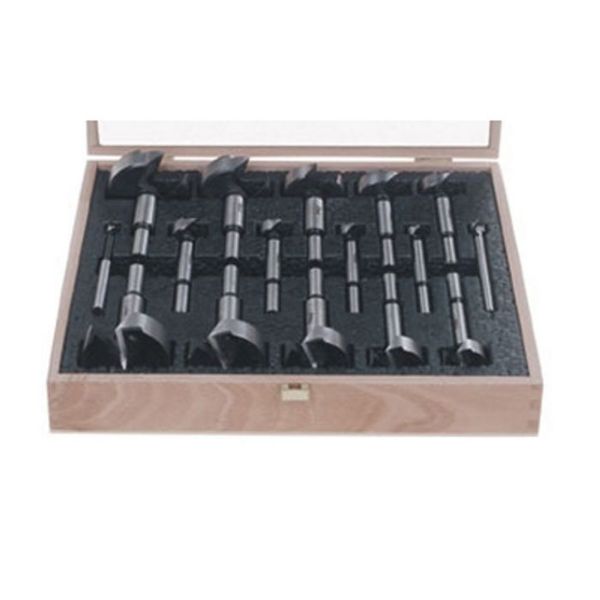 Picture of Drill Bit, Forstner, HSS, 16pc, w/Wooden Case 1/4"-2-1/8"x8ths, 3/8" Shank