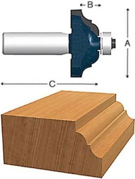 Picture of Router Bit, Carbide Tip, Classical 1-1/2"D, 1/4" Shank