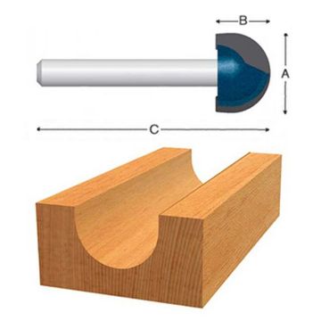 Picture of Router Bit, Carbide 3/8"D, 1/4" Shank