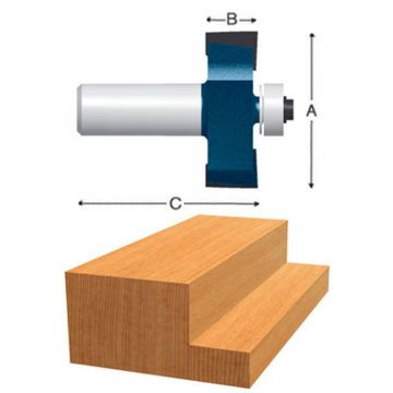 Picture of Router Bit, Carbide Tip, Rabbet 1-1/4"D, 1/2" Shank,3/8"Rabbet