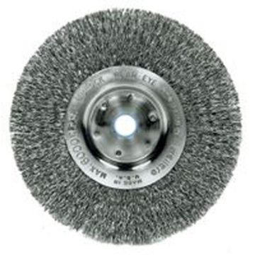Picture of Brush, Wire Wheel, 2" Arbor Hole 8", .014Wire, 1-1/2", Coarse