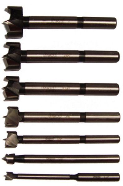 Picture of Drill Bit, Forstner, HSS, 7pc, w/Wooden Case 1/4"-1"x8th's, 3/8" Shank