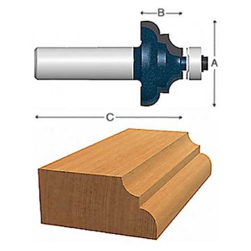 Picture of Router Bit, Carbide Tip, Cove & Bead 1-5/16"D, 1/4" Shank