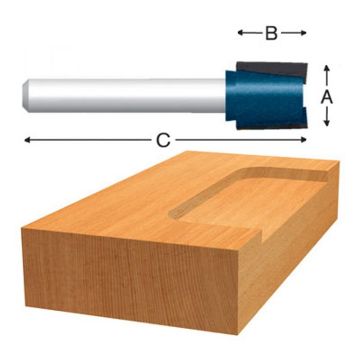 Picture of Router Bit, Carbide Tip, Hinge Mortising 1/2"D, 1/4" Shank