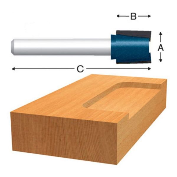 Picture of Router Bit, Carbide Tip, Hinge Mortising 1/2"D, 1/4" Shank