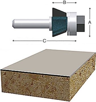Picture of Router Bit, Carbide Tip, Flush Trim 1/2"D, 1/4"Shank, 22°