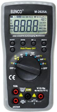 Picture of Multimeter, Digital, Auto Ranging 3-3/4 Digit, w/Temperature